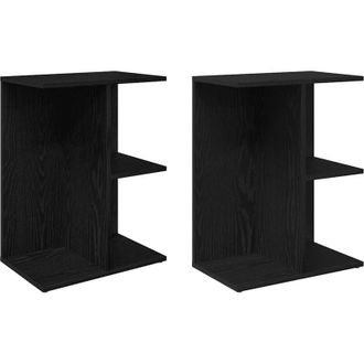vidaXL Vidaxl - Mesitas De Noche 2 Uds Madera De Ingenier&iacute;a Roble Negro
