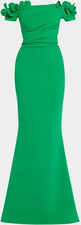 La Petite Robe Di Chiara Boni Yiana Off-Shoulder Mermaid Gown