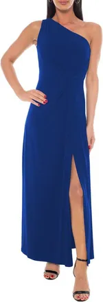Marina Rossini One-Shoulder Front Twist A-Line Gown in Royal at Nordstrom Rack, Size X-Large