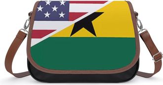 Generic U.S.A. Ghana Flag Womens Crossbody Bag Fashion Shoulder Handbags Message Tote Bag with Adjustable Strap