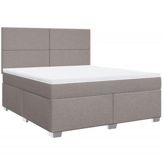 vidaXL Cama Box Spring Con Colch&oacute;n Tela Gris Taupe 180x200 Cm Vidaxl
