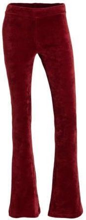 Anytime fluwelen flared broek bordeauxrood