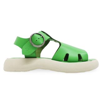 FLY London BADY281FLY Brooklyn Leather Womens Slingbacks Sandals - Green - Size:UK 4