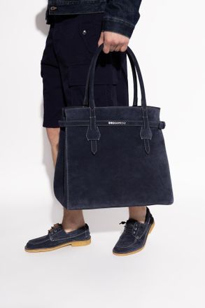 Dsquared2 Suede Shopper Bag, Mens, Navy Blue