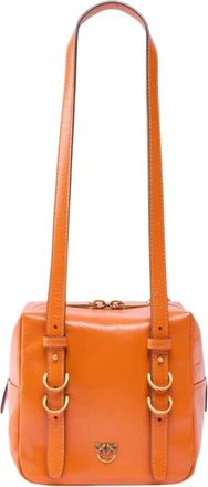 Pinko Cross Body Bags, female, Orange, Size: ONE SIZE Cubic Bag Small