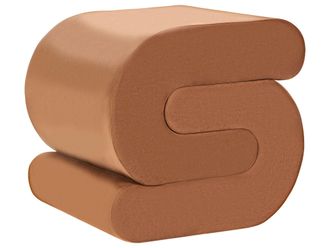 Beliani Pouf Imbottito In Velluto A Forma Di S Marrone Oro Arcadia