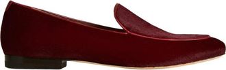Kiton Loafers in Kalfsleer met haar - Dames - Loafers - Rood - 39 EU - Leer - Schoenen