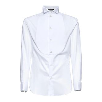 Giorgio Armani Formal Shirts, male, White, Size: 3XL Classic White French Cuff Shirt