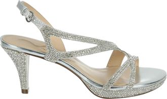 Nina Womens N By Nina Nerice Sandals Silver Open Toe Platform Slingback ZAP1714