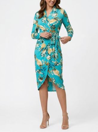 Rachel Roy Printed Marlene Wrap Midi Dress in Green Floral at Nordstrom, Size Xx-Large