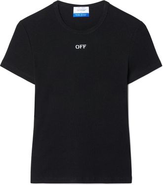 Off-white Off Stamp Rib Basic Cotton T-Shirt