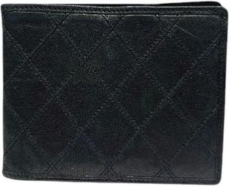 Chanel Pre-owned Wallets, male, Black, Size: ONE SIZE Pre-owned Bicolore Lambskin Wallet
