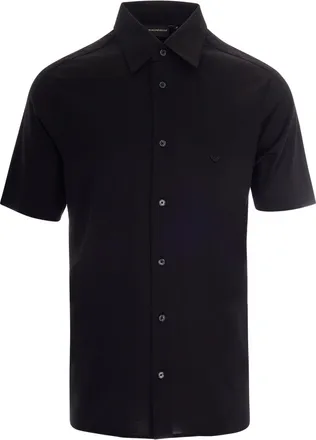Emporio Armani Slim Fit Short-Sleeve Shirt with Classic Collar and Minimal Design