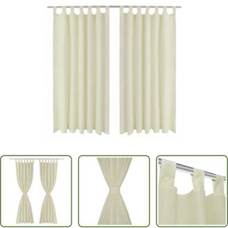 vidaXL vidaXL Tende per soggiorno - Tende Micro-Raso Crema 2 pezzi con Occhielli 140 x 245 cm