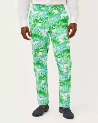 Lilly Pulitzer Mens Stuff Mizner Stretch Pant In Capri Blue Galloping Gals