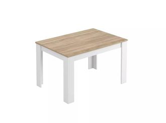 Usinestreet Mesa de comedor extensible blanco artik y roble canadian