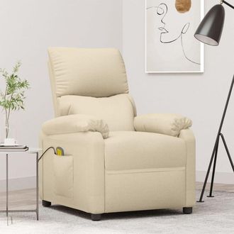 vidaXL Sill&oacute;n De Masaje De Tela Color Crema Vidaxl