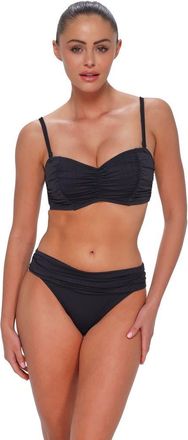 Sunsets Loretta Bandeau Bikini Swimsuit Top - D Cup in Black Seagrass Texture at Nordstrom, Size 40