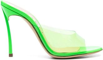 Casadei Groene Transparante Peep-Toe Hoge Hak Sandalen - Dames - Muiltjes - Groen - 37 EU - Schoenen