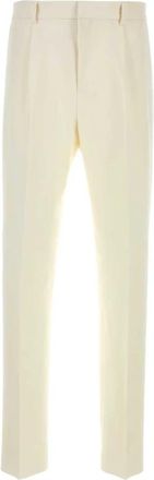 Ferragamo Cotton Blend Pant - Heren - Nette broeken - Wit - XL - Katoen - Broeken