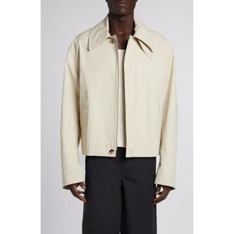 Bottega Veneta Regular Fit Stretch Cotton Jacket in Ecru at Nordstrom, Size 36 Us