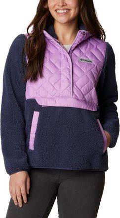Columbia Street View Fleece Hooded Pullover In Purple