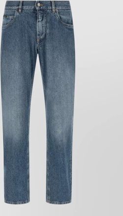 Dolce & Gabbana embroidered straight-leg jeans