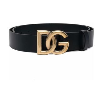 Dolce & Gabbana Belts, male, Black, 100 CM, Black Leather Belt Stylish Mens Accessory