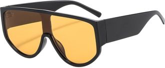 Generic Large Frame Mens Outdoor Sunglasses Vacation Sports Womens Shopping Sun Glasses(Yellow)