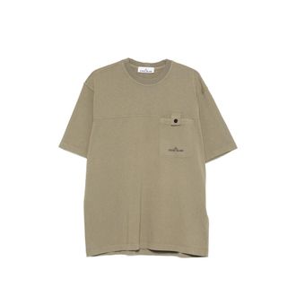 Stone Island Logo-print Chest-pocket T-shirt