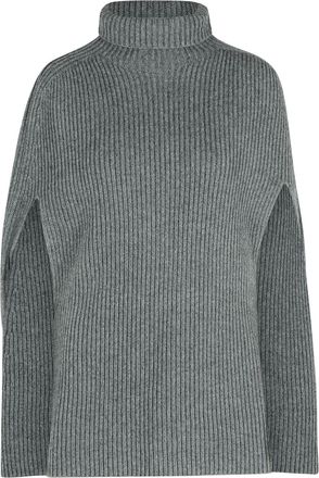 Jil Sander Koala Grey Wool Turtleneck Cape