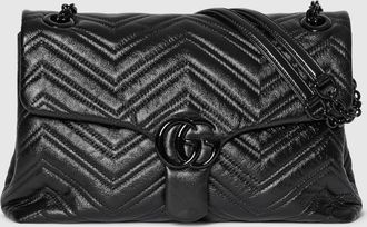 Gucci GG Marmont Medium Shoulder Bag, Black, Leather