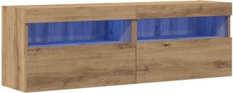 vidaXL Vidaxl - tv Wall Cabinets with led Lights 2 pcs Artisan Oak 60x30x40 cm