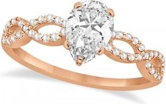 Allurez Infinity Pear-Cut Lab Grown Diamond Engagement Ring 14k Rose Gold (0.50ct)