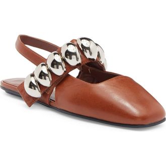 Jeffrey Campbell Manon Slingback Flat in Tan Silver at Nordstrom Rack, Size 7.5
