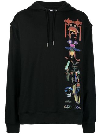Opening Ceremony logo-print hoodie - men - Cotton - S - Black