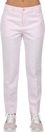 Aspesi Linnen en katoenen broek - Dames - Chinos - Roze - M - Katoen - Broeken