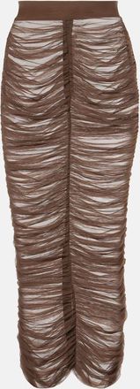 Alex Perry Ruched mesh midi skirt