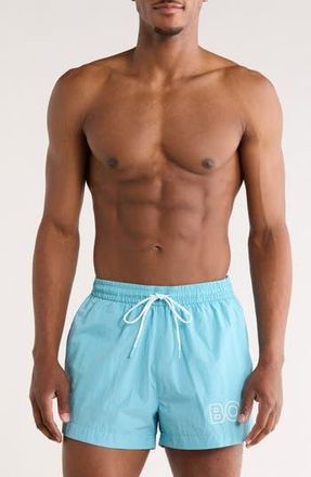 BOSS Mooneye Swim Trunks in Light/Pastel Blue at Nordstrom Rack, Size Xx-Large