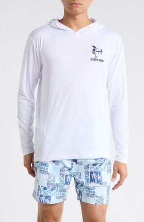 Vintage Summer Swimwear UPF 50+ Long Sleeve Hooded Sunshirt in White at Nordstrom Rack, Size Small