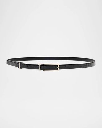 Tom Ford T Loop Crocodile Printed Leather Belt