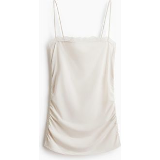 H&M Lace-trimmed Strappy Top in White at Nordstrom, Size X-Large