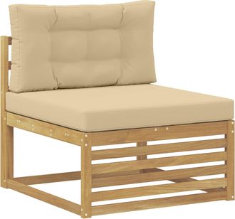 vidaXL Sof&aacute; Intermedio De Exterior Madera De Acacia S&oacute;lida Blanco Vidaxl