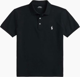 Polo Ralph Lauren Mens Polo Ralph Lauren Stretch Mesh Custom Slim Polo 040 Black/Smoke - Size: 38