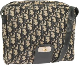 Dior Pre-owned Trotter Canvas Schoudertas - Dames - Vintage Schoudertas - Blauw - ONE Size - Leer - Vintage