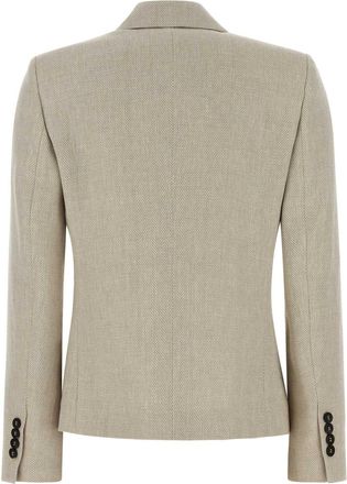 Brunello Cucinelli Womens Jacket Blazer Beige Linen Cotton Blazers