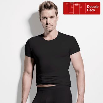 Isa Rundhalsshirt ISA BODYWEAR 315125 Shirt kurzarm ON, Herren, Gr. XXL, schwarz, Obermaterial: 94% Baumwolle, 6% Elasthan, figurbetont, Shirts Rundhalssh