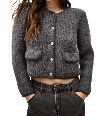 BA&SH Harry Textured Cardigan In Grey
