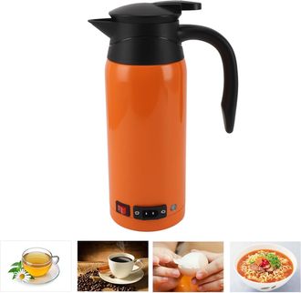 Infinite Hervidor El&eacute;ctrico Para Coche (800 Ml) Fabricado En Acero Inoxidable 304, Doble Voltaje 12 V/24 V, Calentamiento R&aacute;pido Con Funci&oacute;n Autom&aacute;tica Y De Ma
