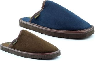 Generic Mens Mule Slippers Size 6 Boys Slippers Size 6 Mule Slipper Mens Lightweight Slipper Lightweight Slip On Sizes 6-12 Navy/Brown 7 UK